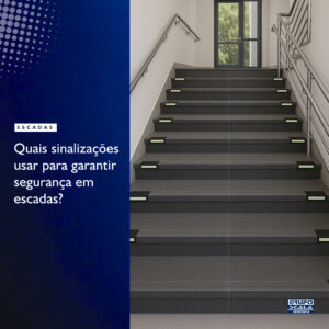 sinalização fotoluminescente escada fita antiderrapante