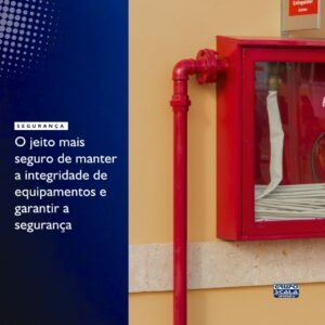 Lacre violável instalado no registro de um hidrante para garantir o controle de inspeção e evitar acionamentos indevidos.