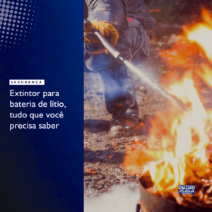 sinalização para extintor de bateria de litio carro eletrico incendio